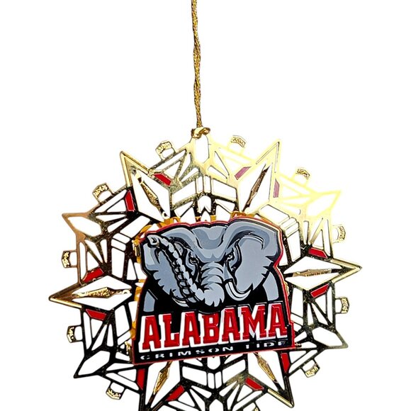 Vintage Brass Christmas Ornament Alabama Crimson Tide Big Al - Picture 6 of 7